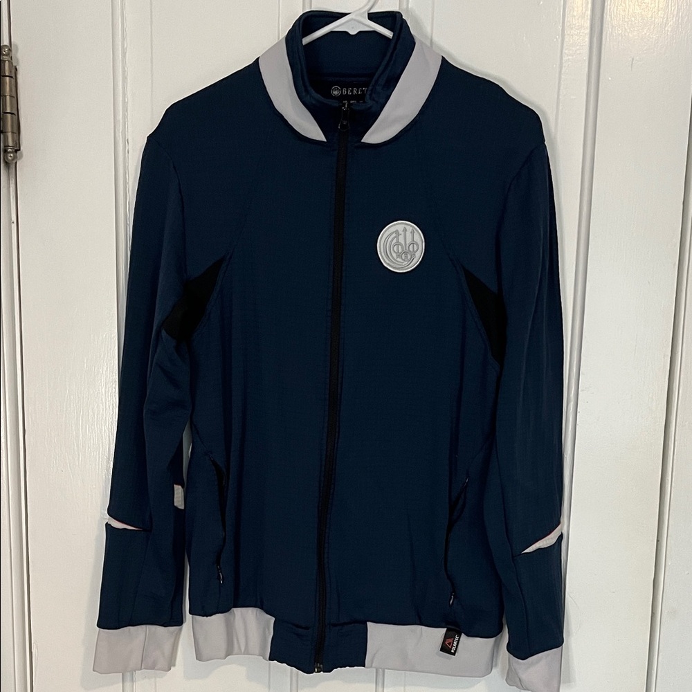Men's Navy Lightweight Track Jacket with Light Gray Trim